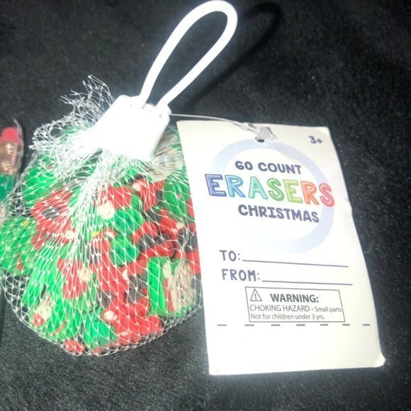 Christmas Pencils Erasers Set New Stocking Stuffers Classroom Prizes - Picture 5 of 7